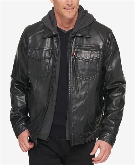 levi faux leather jacket men.